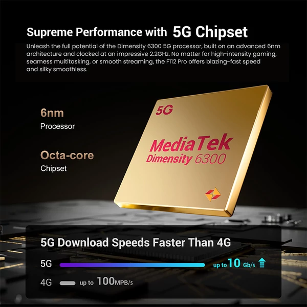 FOSSiBOT F112 Pro 5G strapabíró telefon, 50+5MP hátlapi kamera, 7150mAh akku, 6,88" HD+, 8/256GB, Android 14, IP68/IP69K - Piros