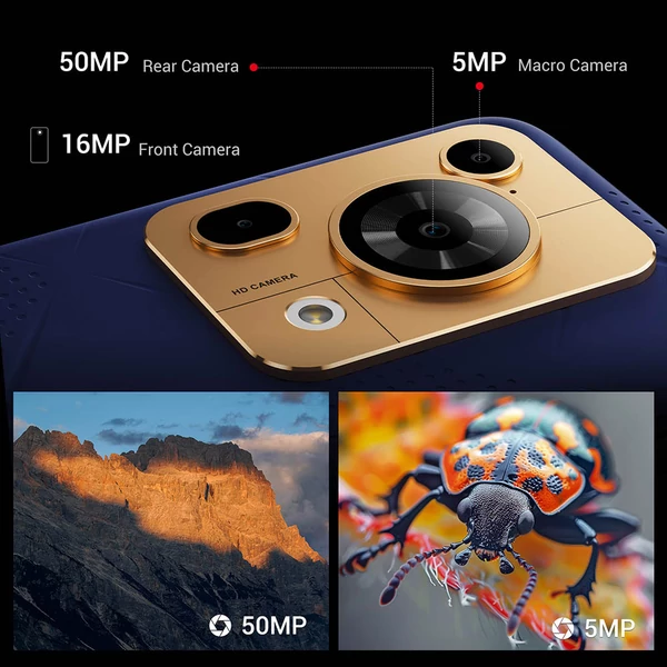 FOSSiBOT F112 Pro 5G strapabíró telefon, 50+5MP hátlapi kamera, 7150mAh akku, 6,88" HD+, 8/256GB, Android 14, IP68/IP69K - Piros