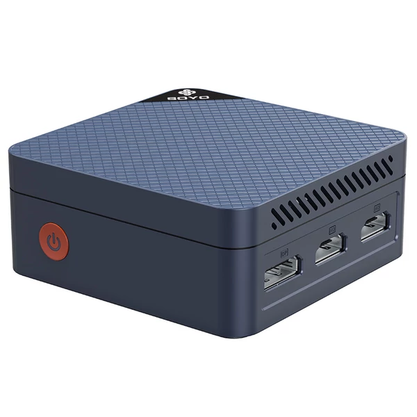 SOYO M4 Mini PC, Intel N150 4 mag 3,6GHz, 12GB LPDDR5 RAM, 512GB SSD, 2×HDMI+DP 4K, WiFi 5, BT 5.0, 3×USB3.2, 2×RJ45, Type-C, audio