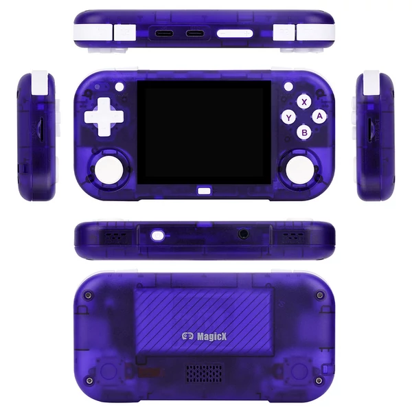 Magicx Mini Zero 28 V2 retro játékkonzol, 2,8" 640×480 IPS kijelző, 7 óra játékidő - 128GB, lila