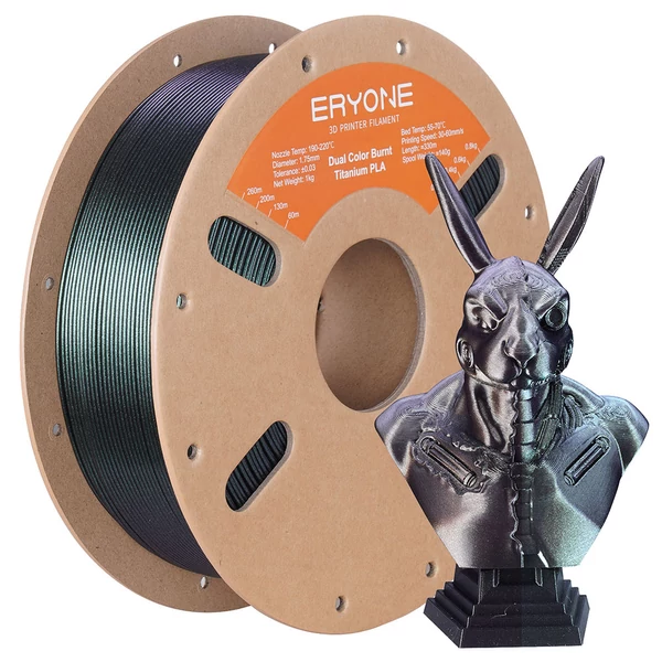 5kg ERYONE Égő titán dupla színű PLA – 1kg kék & rózsa / zöld & arany / fekete & kék / fekete & rózsa / fekete & lila