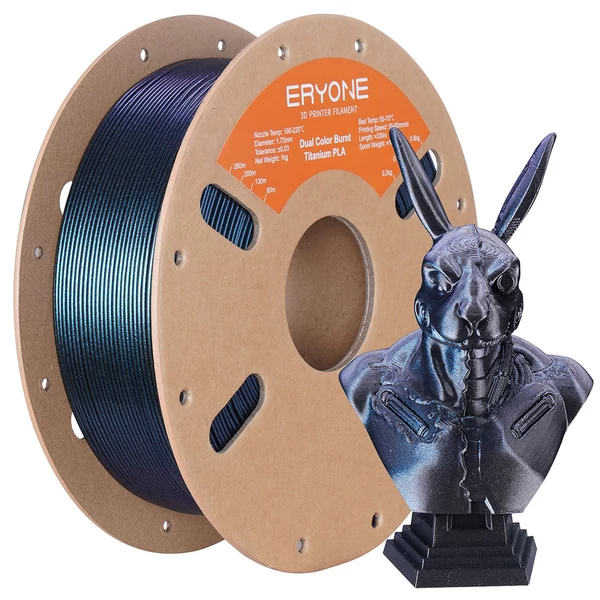 ERYONE Égő titán dupla színű PLA filament 1kg – Fekete & kék