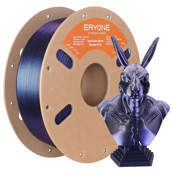 ERYONE Égő titán dupla színű PLA filament 1kg – fekete & lila-kék