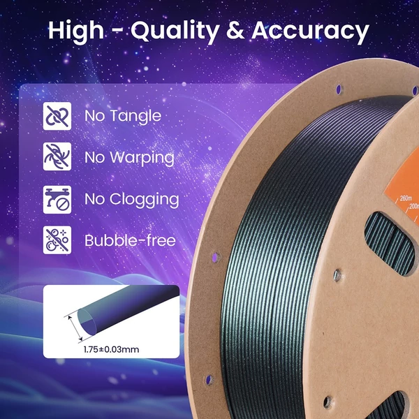 ERYONE Égő titán dupla színű PLA filament 1kg – zöld & lila-kék