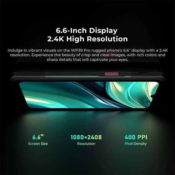 OUKITEL WP39 Pro 5G strapabíró telefon, 12+512GB, 11000mAh, 6,6" FHD+, 64MP, Android 14, IP68, NFC/GPS - Zöld