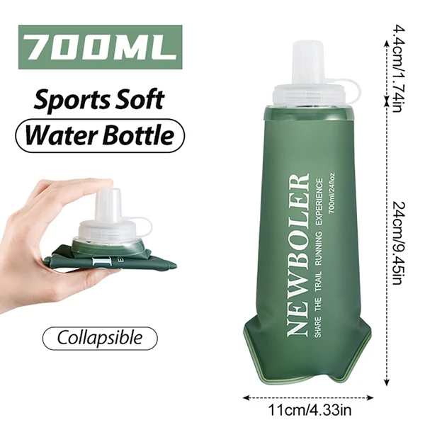 NEWBOLER BOT225 összecsukható, puha, BPA-mentes sportkulacs – 700 ml, zöld