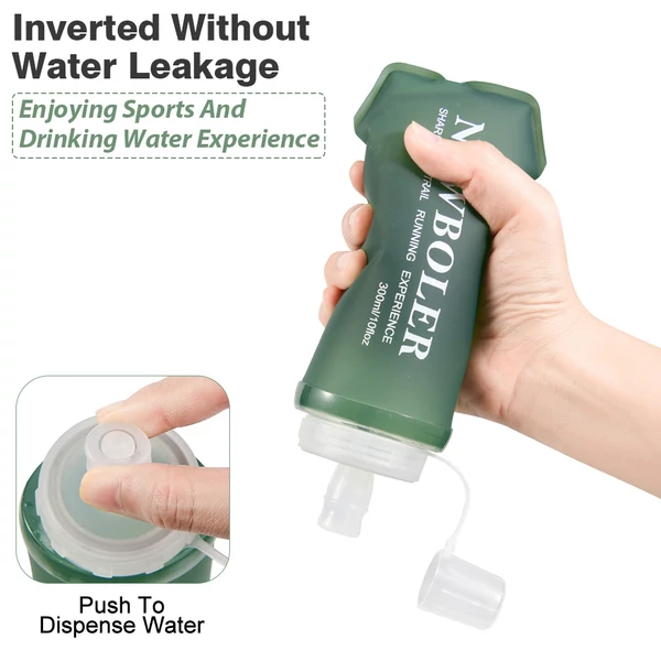 NEWBOLER BOT225 összecsukható, puha, BPA-mentes sportkulacs – 700 ml, zöld