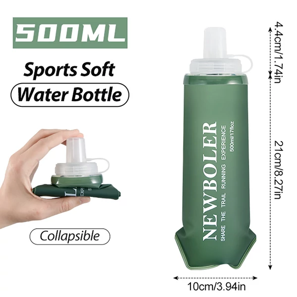 NEWBOLER BOT225 összecsukható, puha, BPA-mentes sportkulacs – 500 ml, zöld