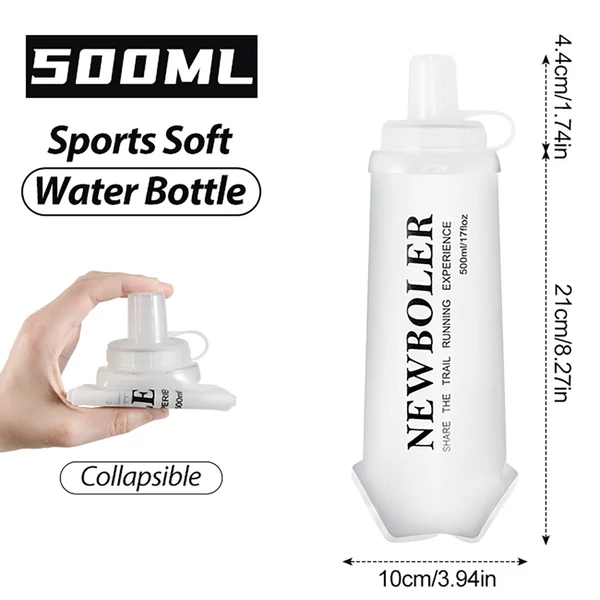 NEWBOLER BOT225 összecsukható, puha, BPA-mentes sportkulacs – 500 ml, fehér