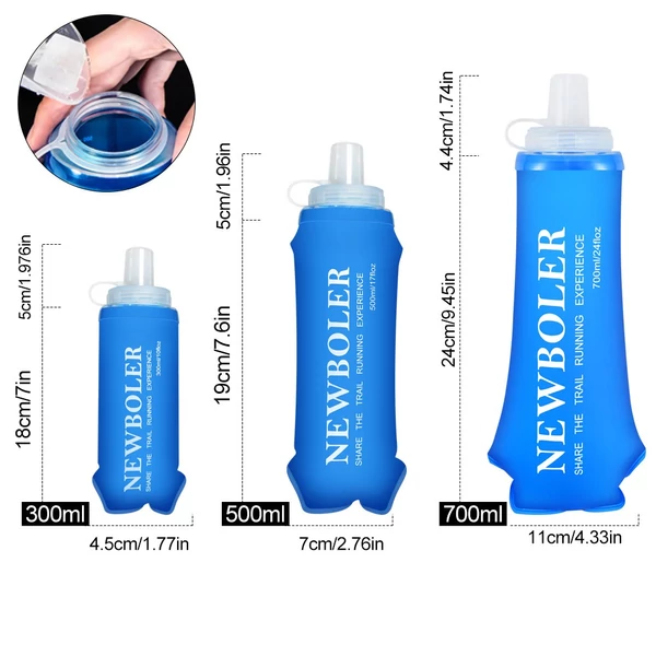 NEWBOLER BOT225 összecsukható, puha, BPA-mentes sportkulacs – 700 ml, kék
