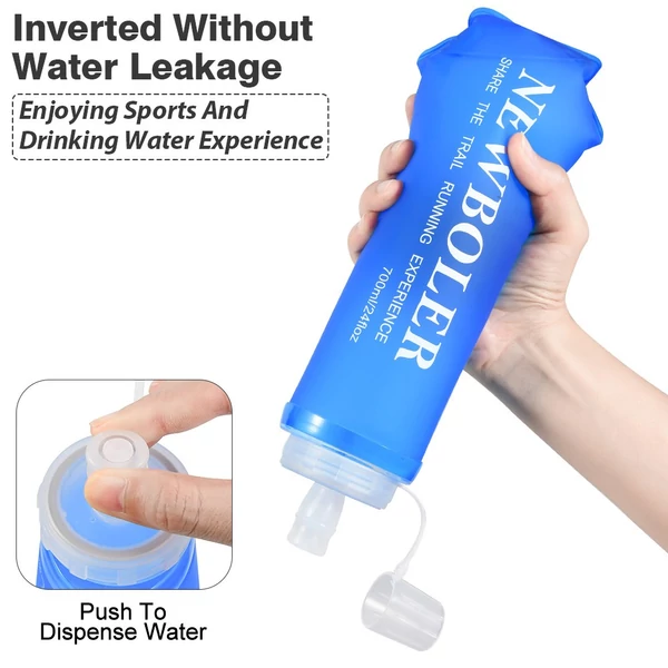 NEWBOLER BOT225 összecsukható, puha, BPA-mentes sportkulacs – 700 ml, kék