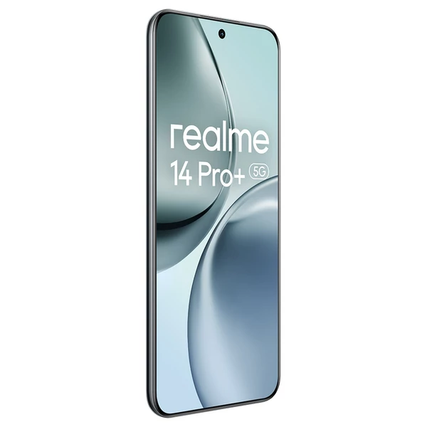 Realme 14 Pro+ 5G okostelefon, 12+512GB, Snapdragon 7s Gen 3, 6,83" AMOLED, 50+50MP kamera, 6000mAh, 80W gyorstöltés - Szürke