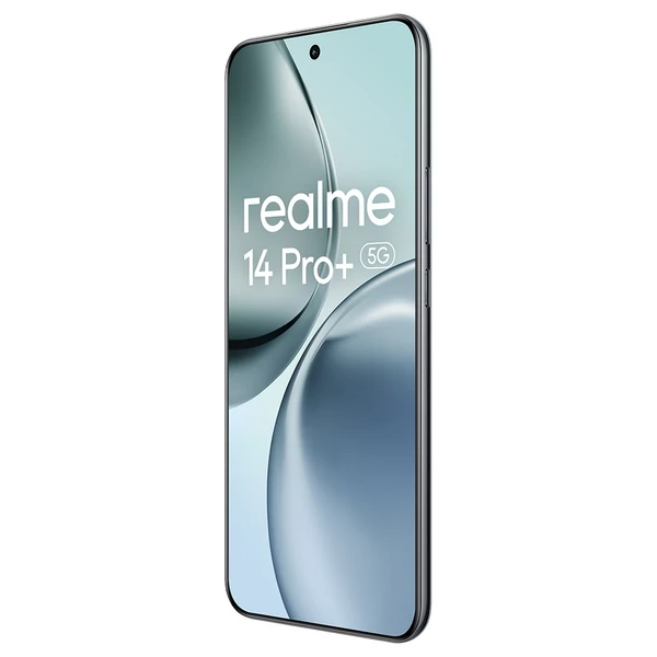 Realme 14 Pro+ 5G okostelefon, 12+512GB, Snapdragon 7s Gen 3, 6,83" AMOLED, 50+50MP kamera, 6000mAh, 80W gyorstöltés - Szürke