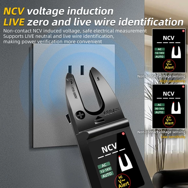 BSIDE U5 lakatfogó, 600A AC/DC, True RMS, TFT kijelző, NCV, USB-s tölthető, U-alakú multiméter