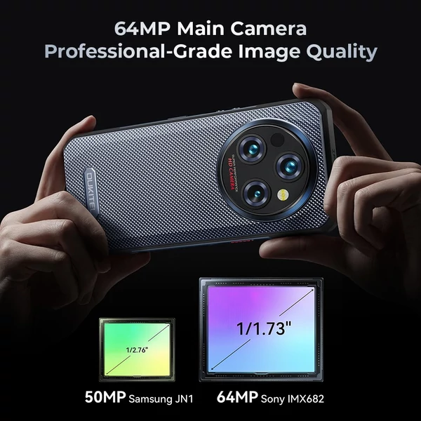 OUKITEL WP35 Pro strapabíró telefon, 12+512GB, 11000mAh, 6.6" FHD+, 64+32MP, NFC/OTG/GPS, Dual SIM, BT5.2 - Szürke