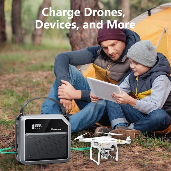 NEWSMY P72 hordozható tápállomás, 268W, 270Wh/72000mAh LiMnFePO4 akku, fényszóró, 2×100W USB-C PD, 5 kimenet