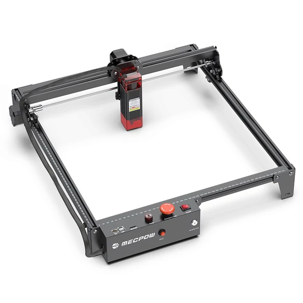 Mecpow X3 5W lézer, fix fókusz, 0,01mm pontosság, 10000 mm/perc gravírozás, biztonsági zár, vészleállítás, 410x400mm