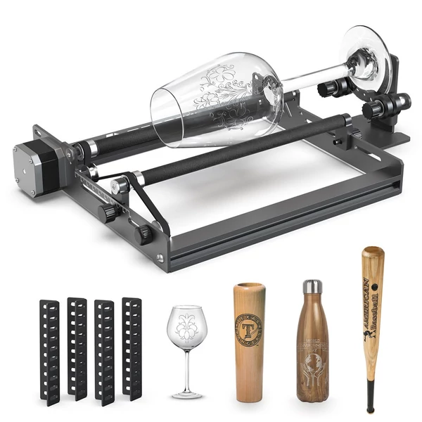 Mecpow X3 Pro 10W lézergravírozó légsegéddel + G3 Pro forgóhenger + H44 lézerágy