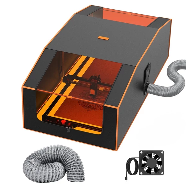 Mecpow X3 Pro 10W lézergravírozó légbefúvóval + FC3 burkolat + H48 lézerágy + EX3 hosszabbító készlet