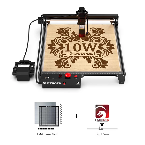 Mecpow X3 Pro 10W lézergravírozó légbefúvóval + H44 gravírágy + 1 év LightBurn licenc