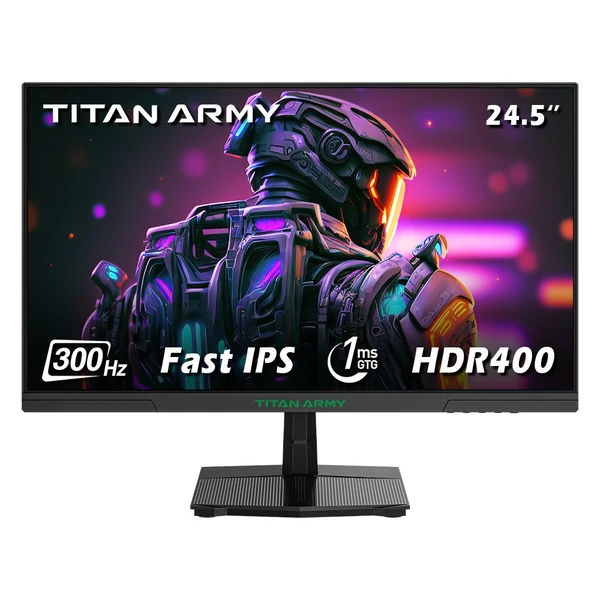 TITAN ARMY P2510HS gamer monitor, 24,5", 1920x1080, CSOT Fast IPS, 300/240Hz, HDR400, 121% sRGB, 1ms, Adaptive-Sync, alacsony kékfény, PIP/PBP, VESA