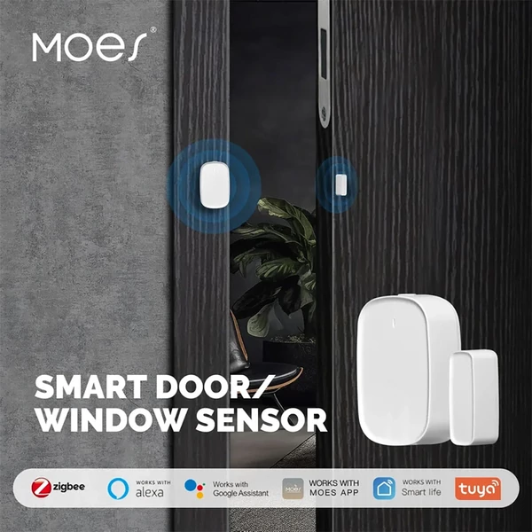 MoesHouse Tuya ZigBee okos ablak-, ajtó- és kapuérzékelő, távoli vezérlés alkalmazással