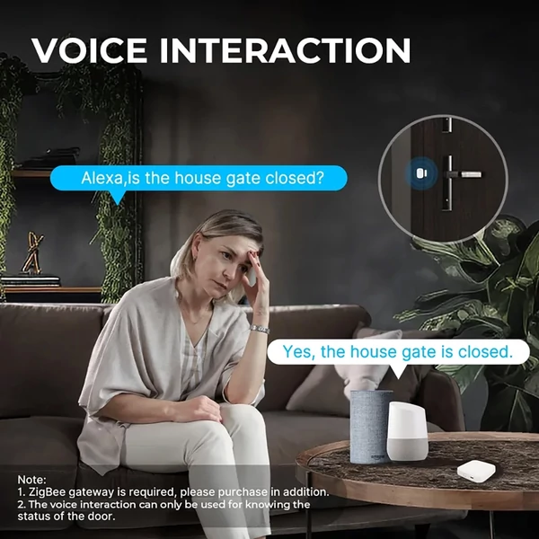 MoesHouse Tuya ZigBee okos ablak-, ajtó- és kapuérzékelő, távoli vezérlés alkalmazással
