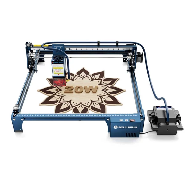 SCULPFUN S30 Pro Max 20W lézergravírozó és vágógép