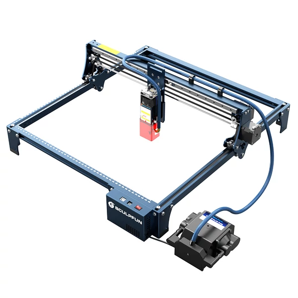 SCULPFUN S30 5W lézergravírozó és vágógép, automata levegőrásegítés, 410×400mm, bővíthető 935×905mm-re