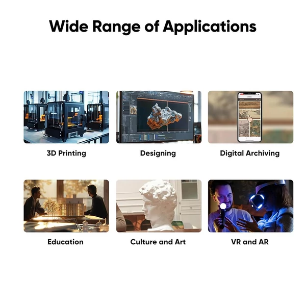 3DMakerpro Moose Lite 3D szkenner, NIR fényforrás, 0,05mm pontosság, 24-bites színes kamera, Windows/Mac kompatibilis - Standard