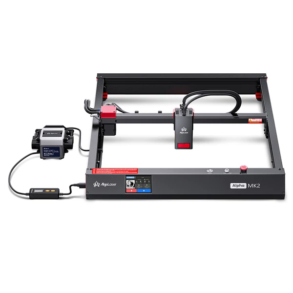 AlgoLaser Alpha MK2 20W lézer, okoskijelző, 20 000mm/perc, 20mm rétegelt lemez vágás, 5G WiFi, APP vezérlés, 7 biztonsági funkció, levegőasszisztens