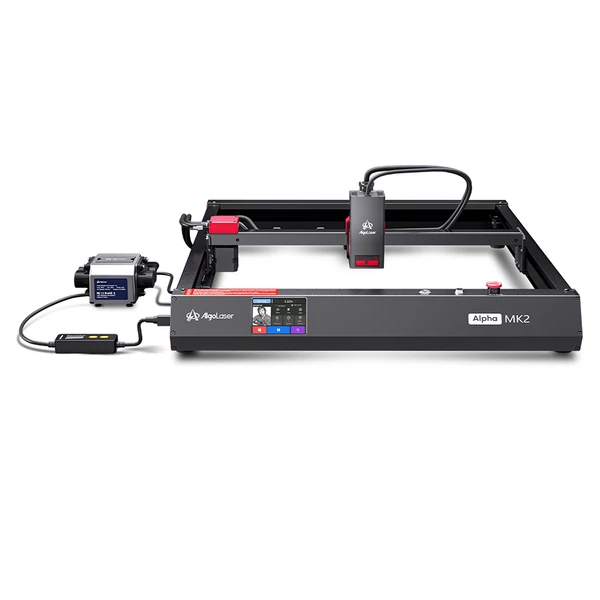 AlgoLaser Alpha MK2 20W lézer, okoskijelző, 20 000mm/perc, 20mm rétegelt lemez vágás, 5G WiFi, APP vezérlés, 7 biztonsági funkció, levegőasszisztens