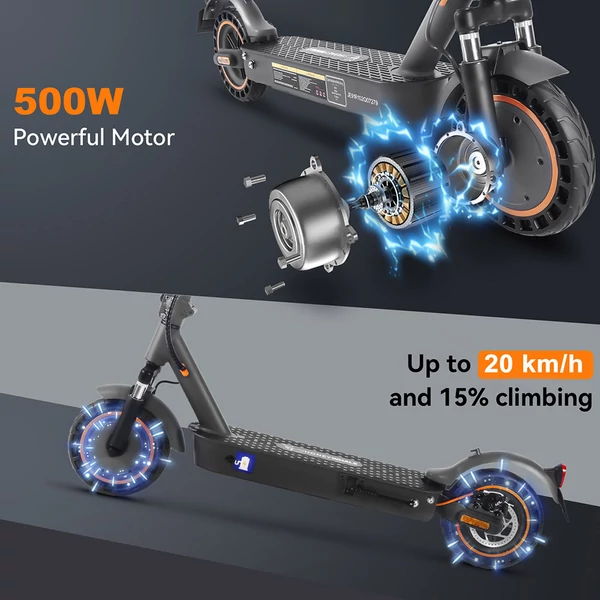 HONEYWHALE E9 MAX 10" elektromos roller, ABE tanúsítvány, 500W motor, 36V 10Ah akku, 40km hatótáv, dupla felfüggesztés, app