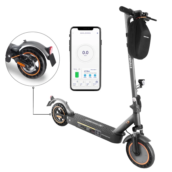 HONEYWHALE E9 MAX 10" elektromos roller, ABE tanúsítvány, 500W motor, 36V 10Ah akku, 40km hatótáv, dupla felfüggesztés, app