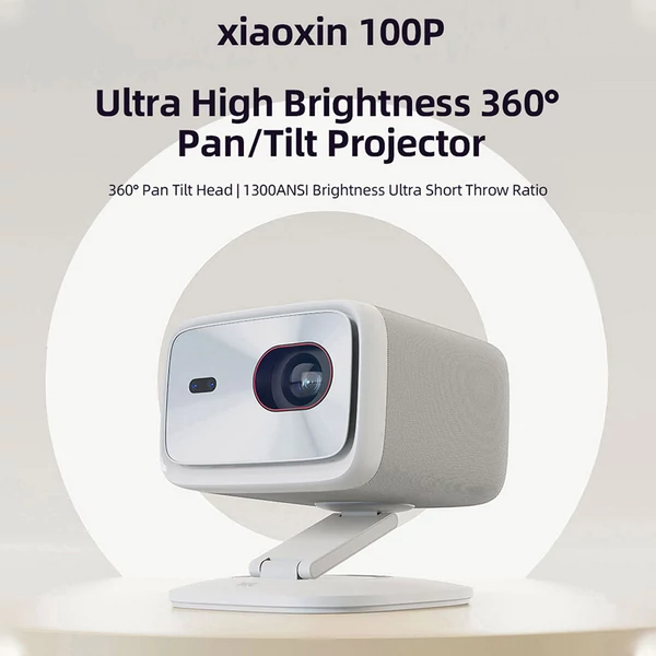 Lenovo Xiaoxin 100P okos projektor, 850 ANSI, 1080P, HDR10, WiFi 6, 2×5W hangszóró, automatikus trapézkorrekció