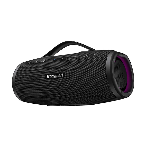 Tronsmart Mirtune S100 hordozható kültéri hangszóró, Bluetooth 5.3, 50W, 20 óra, IPX7, állítható EQ - Fekete