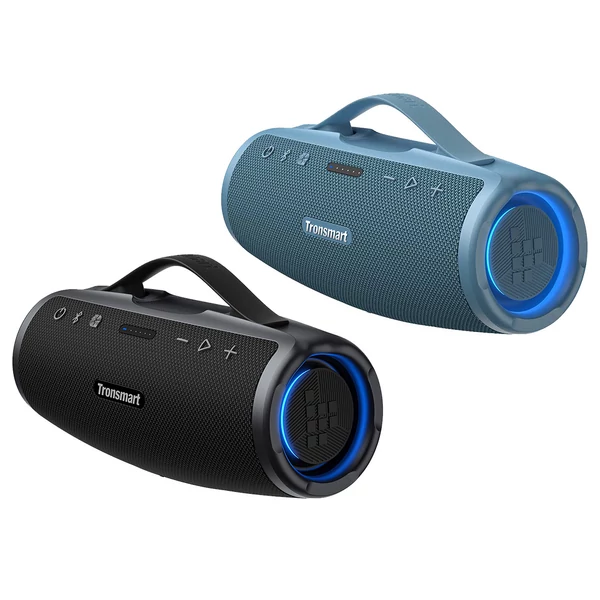 Tronsmart Mirtune S100 hordozható kültéri hangszóró, Bluetooth 5.3, 50W, 20 óra, IPX7, állítható EQ - Fekete + kék