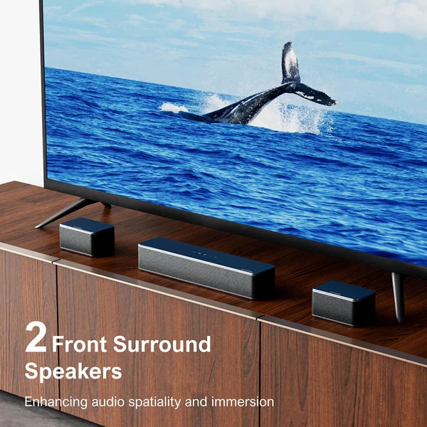 Ultimea Poseidon D70 7.1 soundbar + 2 pár Steady 300 hangszóróállvány, 10 sávos EQ, 121 EQ-mátrix, BassMX, okosapp vezérlés