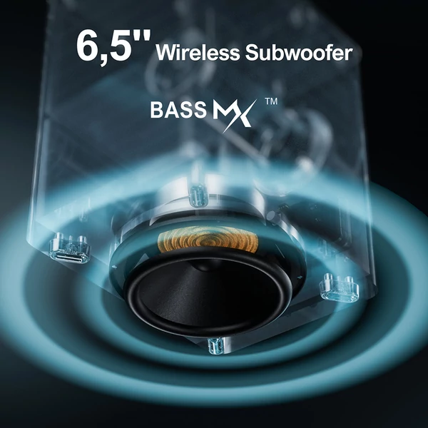 Ultimea Poseidon D70 7.1 soundbar + 2 pár Steady 300 hangszóróállvány, 10 sávos EQ, 121 EQ-mátrix, BassMX, okosapp vezérlés