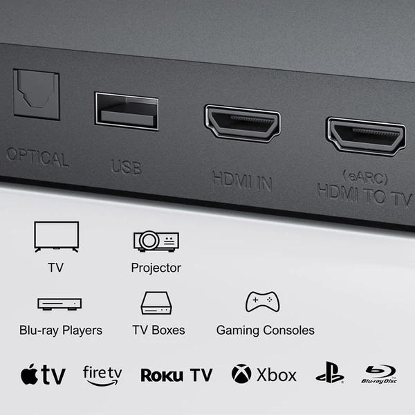 Ultimea Poseidon D80 7.1 csatornás soundbar mélynyomóval, Dolby Atmos, 460W, APP vezérlés, 10 sávos EQ, Bluetooth 5.3