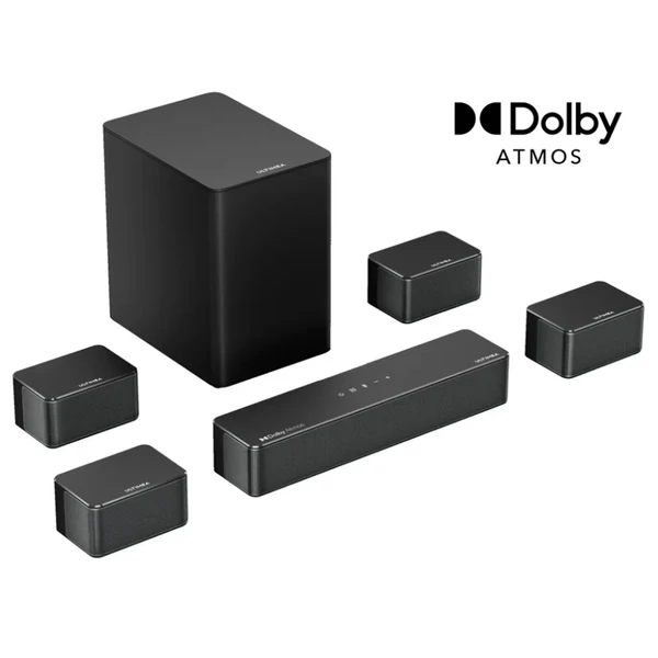 Ultimea Poseidon D80 7.1 csatornás soundbar mélynyomóval, Dolby Atmos, 460W, APP vezérlés, 10 sávos EQ, Bluetooth 5.3