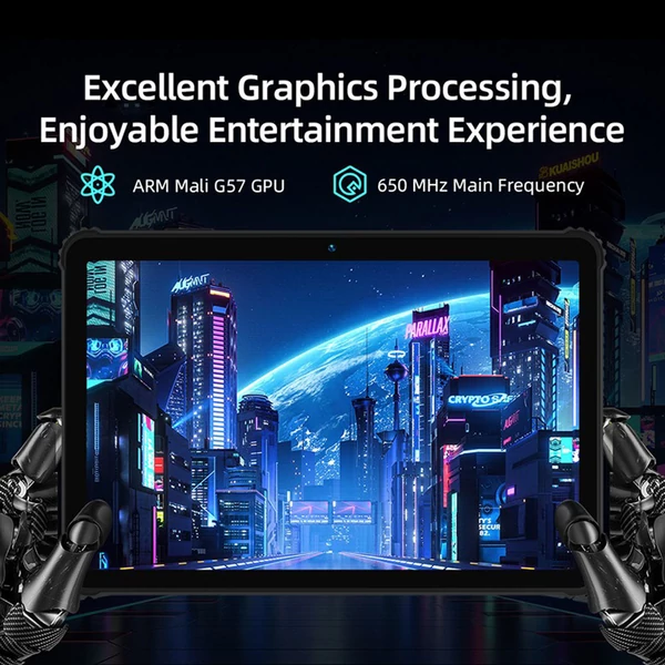 BMAX I10 S Pro strapabíró tablet, 10,1" 1920×1200 IPS, UNISOC T616, 14GB RAM, 128GB ROM, Android 14, 4G LTE, 10000mAh, GPS, 13+5MP kamera