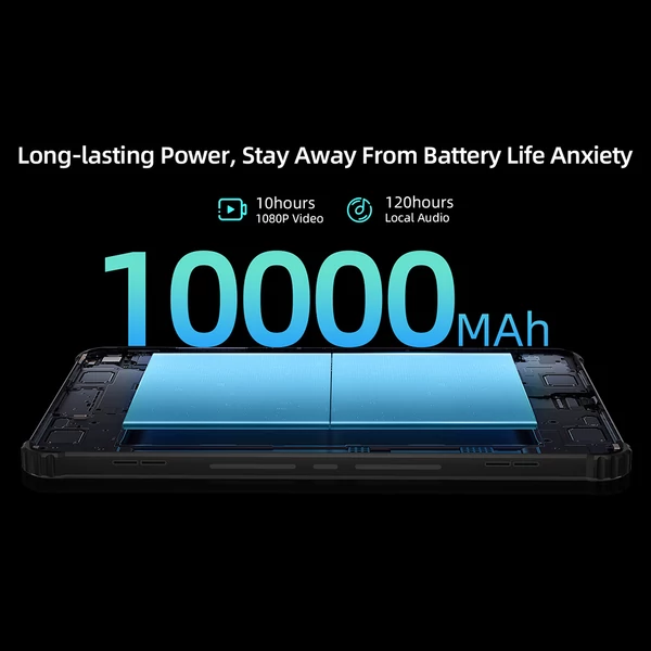 BMAX I10 S Pro strapabíró tablet, 10,1" 1920×1200 IPS, UNISOC T616, 14GB RAM, 128GB ROM, Android 14, 4G LTE, 10000mAh, GPS, 13+5MP kamera