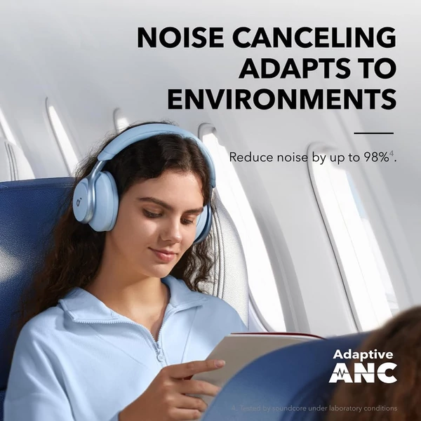 Anker Soundcore Space One ANC fejhallgató, app vezérlés, 40/55 óra üzemidő, Bluetooth 5.3 - Kék