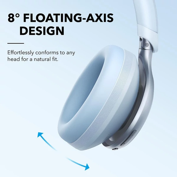Anker Soundcore Space One ANC fejhallgató, app vezérlés, 40/55 óra üzemidő, Bluetooth 5.3 - Kék