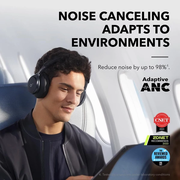 Anker Soundcore Space One ANC fejhallgató, app vezérlés, 40/55 óra üzemidő, Bluetooth 5.3 - Fekete