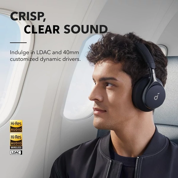 Anker Soundcore Space One ANC fejhallgató, app vezérlés, 40/55 óra üzemidő, Bluetooth 5.3 - Fekete