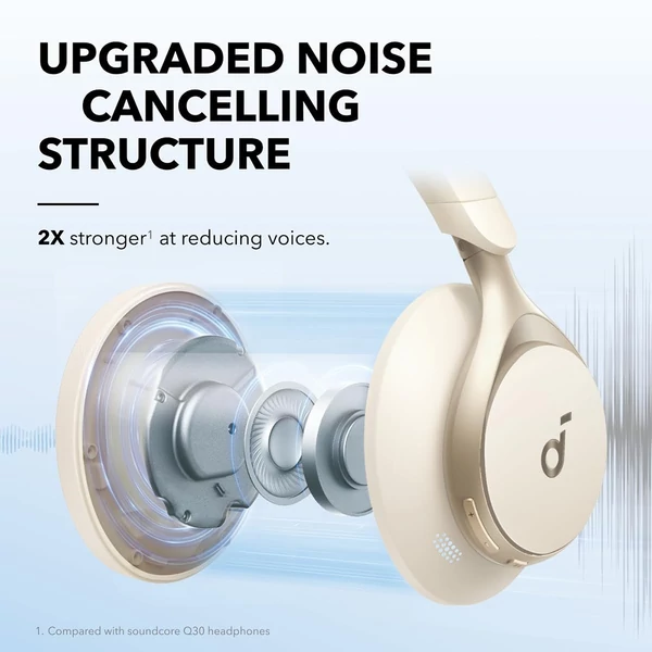 Anker Soundcore Space One ANC fejhallgató, app vezérlés, 40/55 óra üzemidő, Bluetooth 5.3 - Fehér