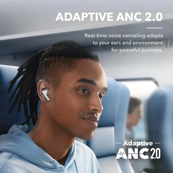 Anker Soundcore Liberty 4 NC fülhallgató, TWS, Adaptív ANC 2.0, Bluetooth 5.3, IPX4, Gyors töltés - Fehér