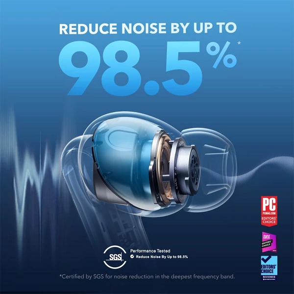 Anker Soundcore Liberty 4 NC fülhallgató, TWS, Adaptív ANC 2.0, Bluetooth 5.3, IPX4, Gyors töltés - Fekete